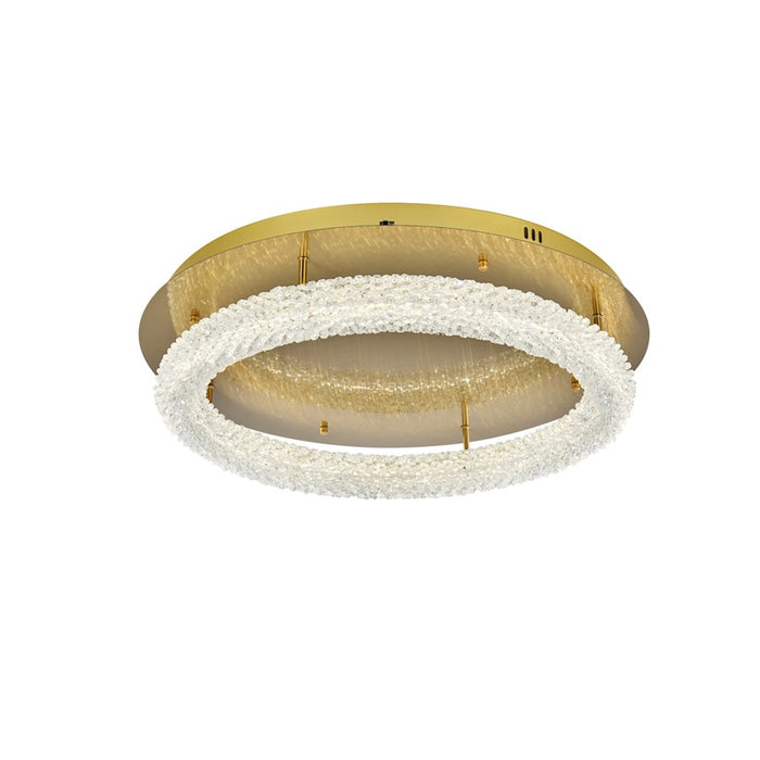 Elegant Lighting Bowen 1 Light 26"L Flush Mount, Satin Gold/Clear