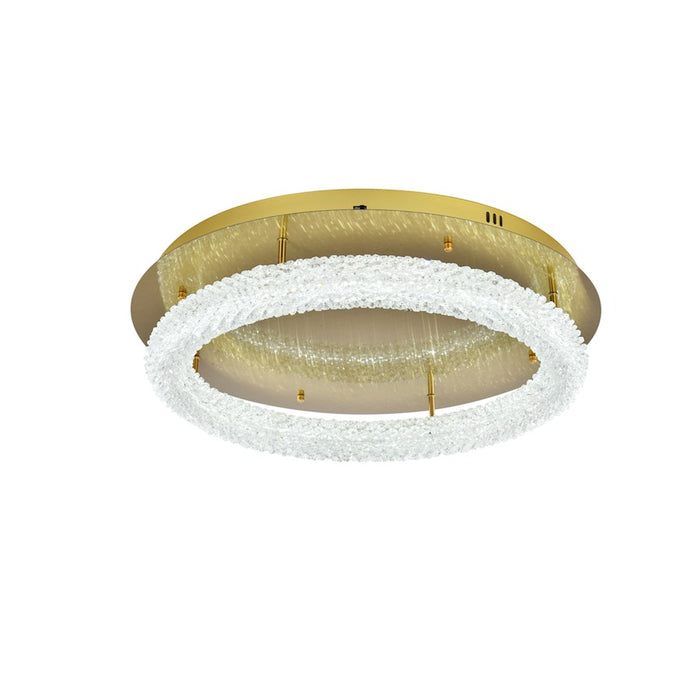 Elegant Lighting Bowen 1 Light 26"L Flush Mount, Satin Gold/Clear