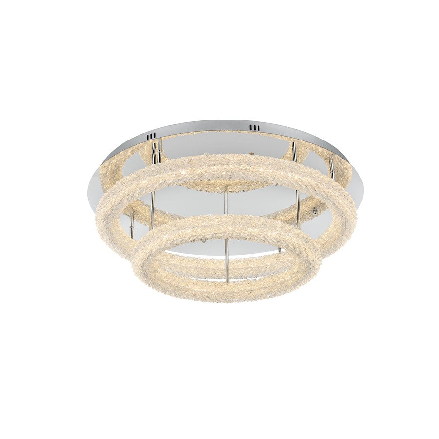 Elegant Lighting Bowen 2 Light 29.5" LED Flush Mount, Chrome - 3800F30L2C