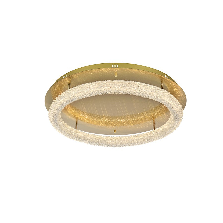 Elegant Lighting Bowen 1 Light 29.5" LED Flush Mount, Satin Gold