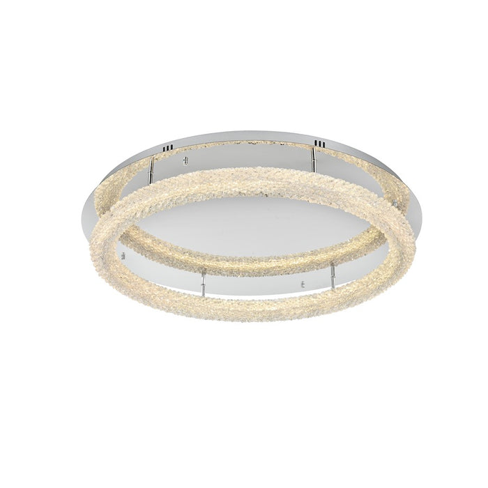 Elegant Lighting Bowen 1 Light 33.5" LED Flush Mount, Chrome
