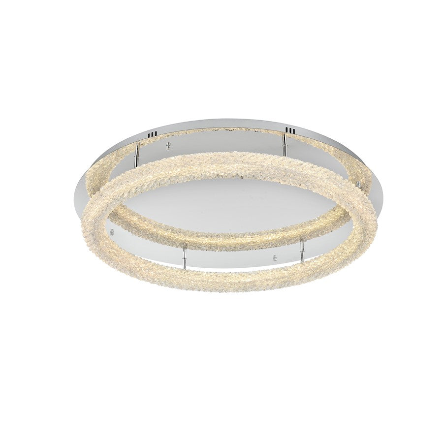 Elegant Lighting Bowen 1 Light 33.5" LED Flush Mount, Chrome