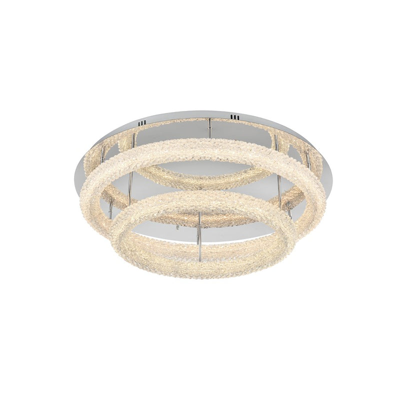 Elegant Lighting Bowen 2 Light 33.5" LED Flush Mount, Chrome