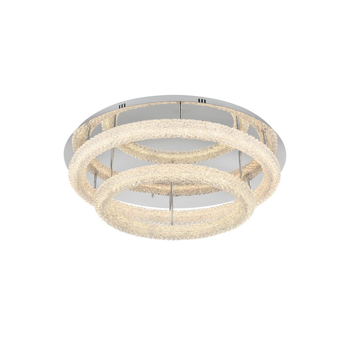 Elegant Lighting Bowen 2 Light 33.5" LED Flush Mount, Chrome - 3800F33L2C