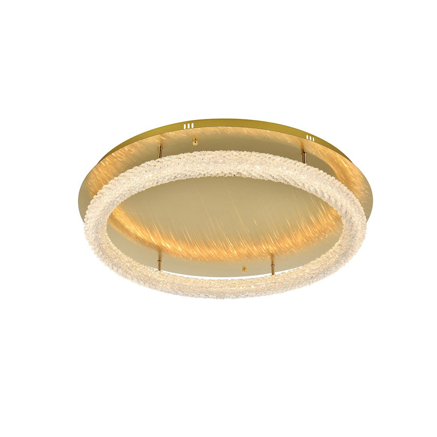 Elegant Lighting Bowen 1 Light 33.5" LED Flush Mount, Satin Gold