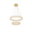 Elegant Lighting Bowen 2 Light 24"L Chandelier, Satin Gold/Clear - 3800G24SG