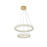 Elegant Lighting Bowen 2 Light 24"L Chandelier, Satin Gold/Clear