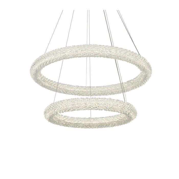 Elegant Lighting Bowen 2 Light 28"L Chandelier, Chrome/Clear
