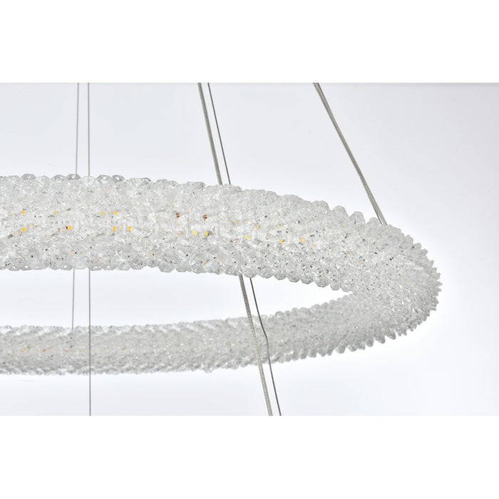 Elegant Lighting Bowen 2 Light 28"L Chandelier, Chrome/Clear