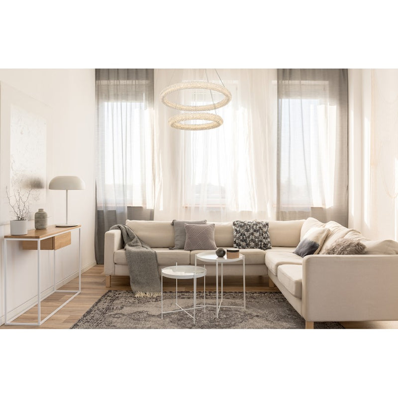 Elegant Lighting Bowen 2 Light 28"L Chandelier, Chrome/Clear