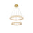 Elegant Lighting Bowen 2 Light 28"L Chandelier, Satin Gold/Clear - 3800G28SG