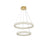 Elegant Lighting Bowen 2 Light 28"L Chandelier, Satin Gold/Clear