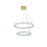 Elegant Lighting Bowen 2 Light 28"L Chandelier, Satin Gold/Clear