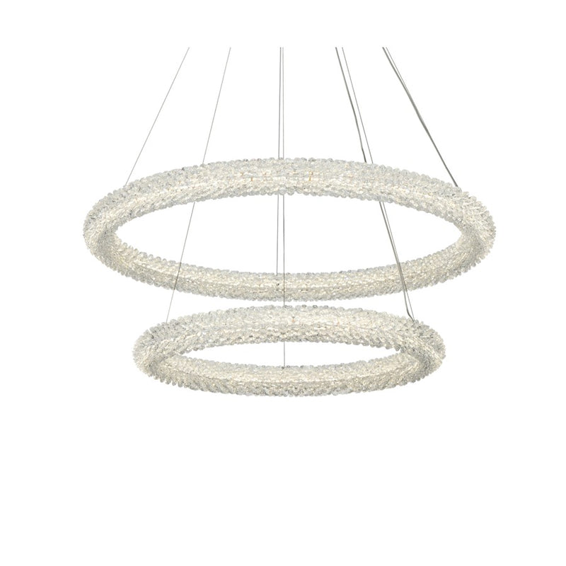 Elegant Lighting Bowen 2 Light 32"L Chandelier, Chrome/Clear