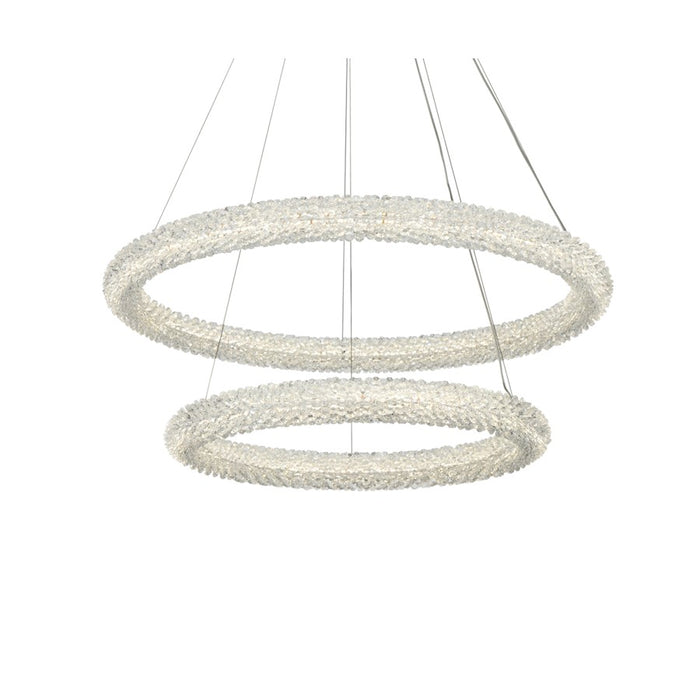 Elegant Lighting Bowen 2 Light 32"L Chandelier, Chrome/Clear