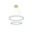 Elegant Lighting Bowen 2 Light 32"L Chandelier, Satin Gold/Clear