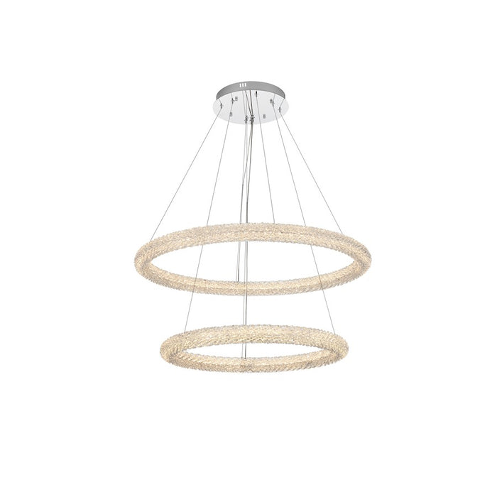 Elegant Lighting Bowen 2 Light 35.5" LED Chandelier, Chrome - 3800G36C