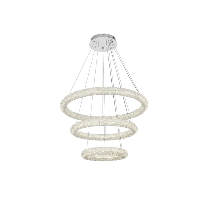 Elegant Lighting Bowen 3 Light 32" Chandelier, Chrome/Clear