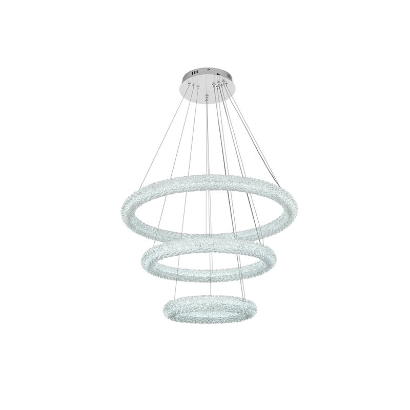 Elegant Lighting Bowen 3 Light 32" Chandelier, Chrome/Clear
