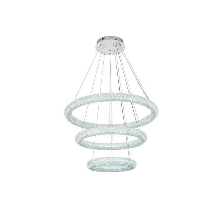 Elegant Lighting Bowen 3 Light 32" Chandelier, Chrome/Clear