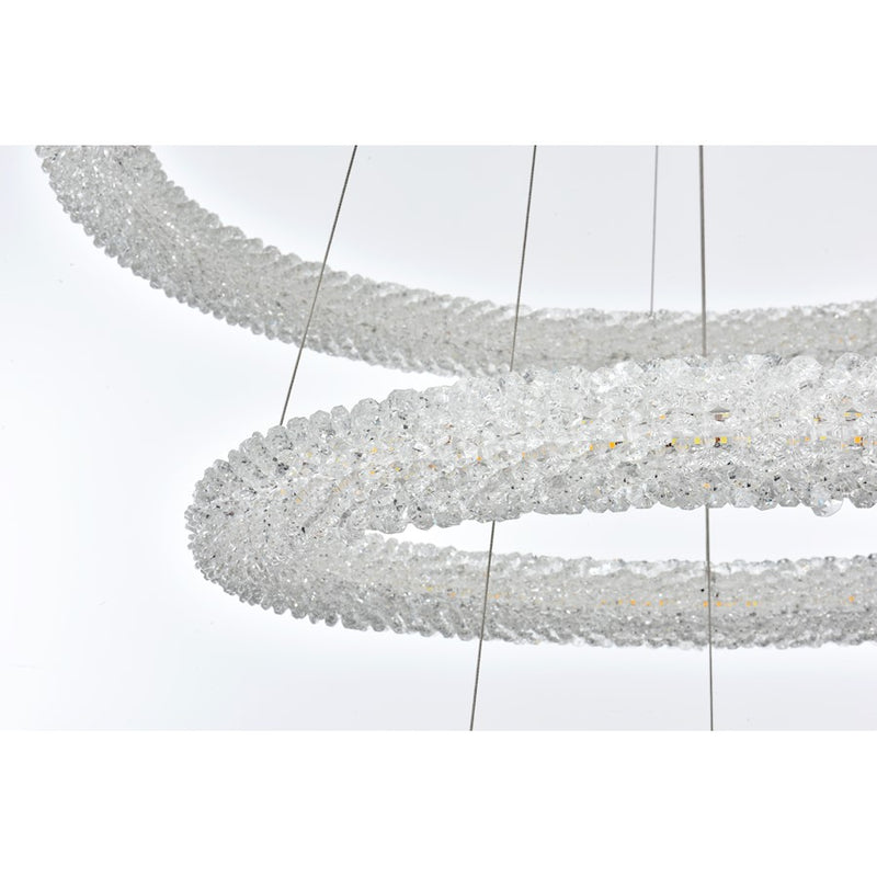 Elegant Lighting Bowen 3 Light 32" Chandelier, Chrome/Clear