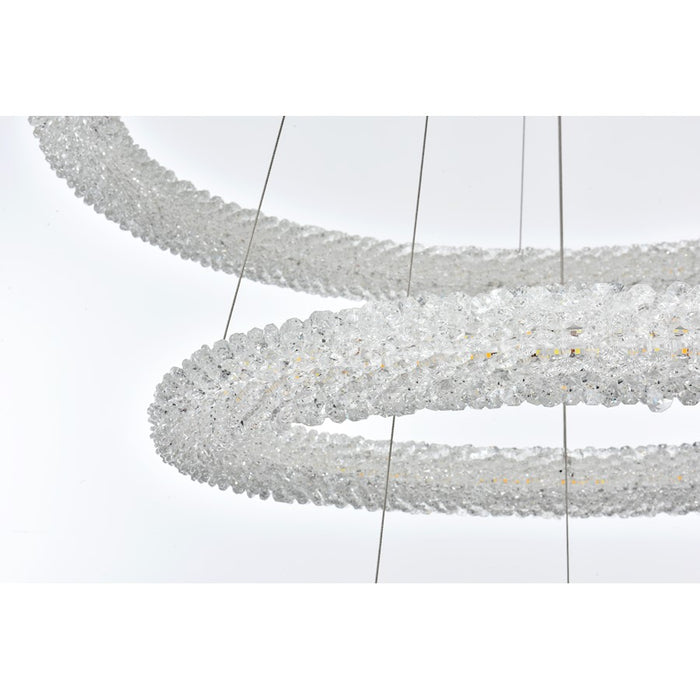 Elegant Lighting Bowen 3 Light 32" Chandelier, Chrome/Clear