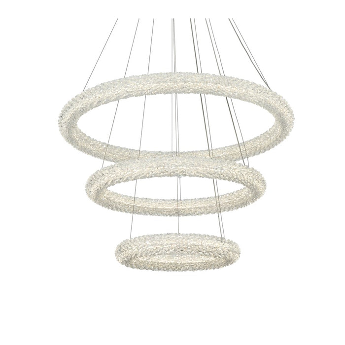 Elegant Lighting Bowen 3 Light 32" Chandelier, Satin Gold/Clear