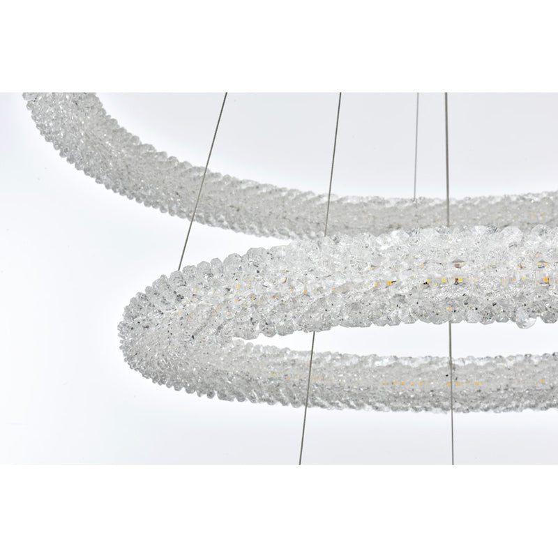 Elegant Lighting Bowen 3 Light 32" Chandelier, Satin Gold/Clear