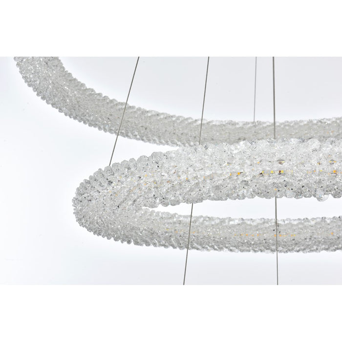 Elegant Lighting Bowen 3 Light 32" Chandelier, Satin Gold/Clear