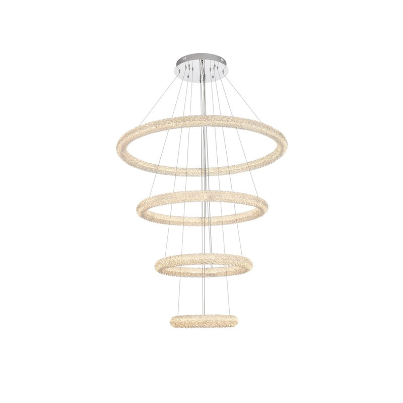 Elegant Lighting Bowen 4 Light 42" LED Chandelier, Chrome