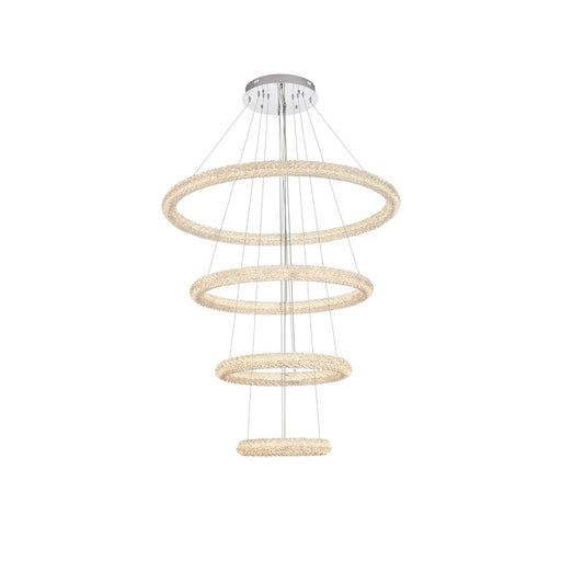 Elegant Lighting Bowen 4 Light 42" LED Chandelier, Chrome - 3800G41C