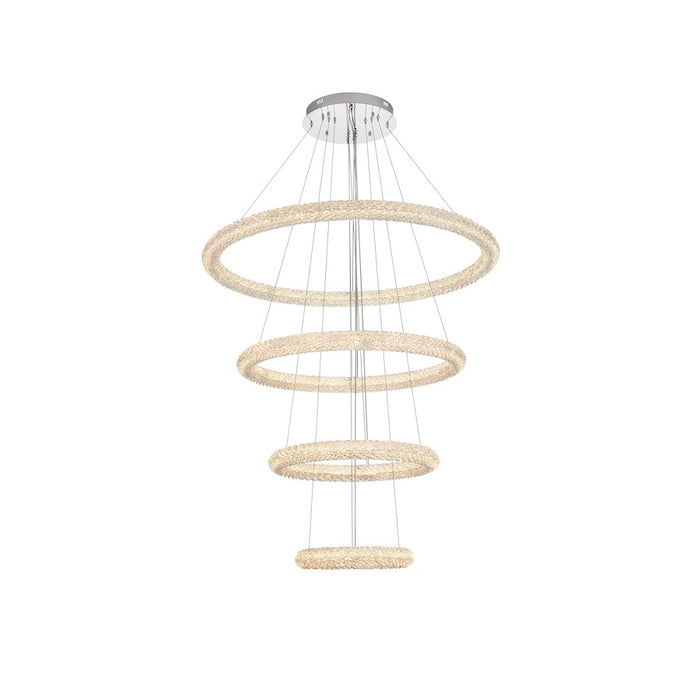 Elegant Lighting Bowen 4 Light 42" LED Chandelier, Chrome - 3800G41C