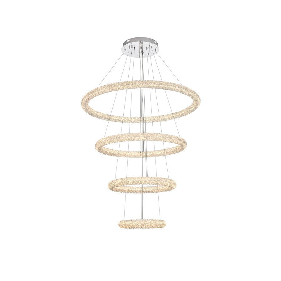 Elegant Lighting Bowen 4 Light 42" LED Chandelier, Chrome - 3800G41C