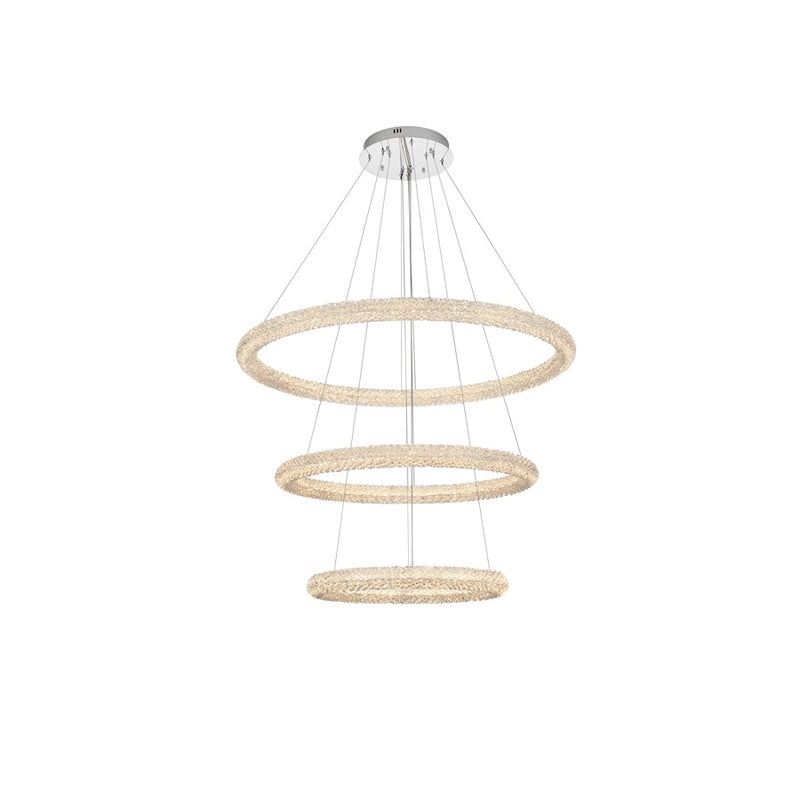 Elegant Lighting Bowen 3 Light 42" LED Chandelier, Chrome