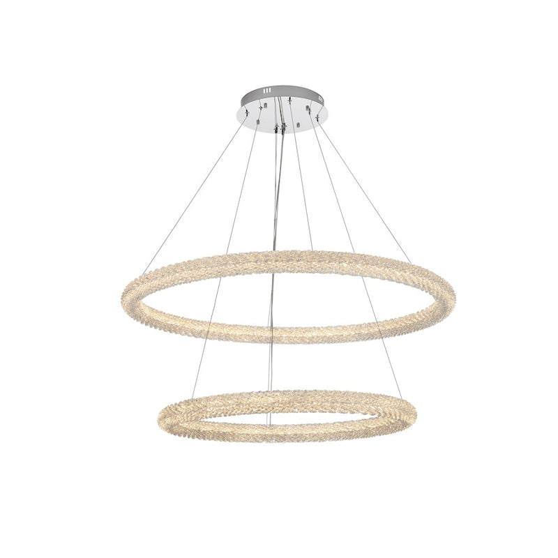 Elegant Lighting Bowen 2 Light 42" LED Chandelier, Chrome