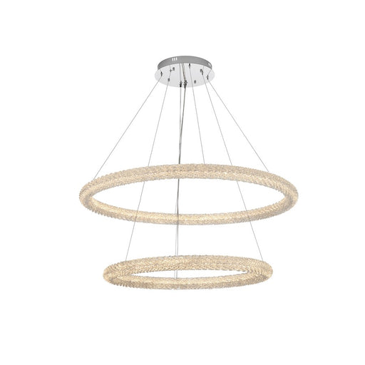 Elegant Lighting Bowen 2 Light 42" LED Chandelier, Chrome - 3800G42C