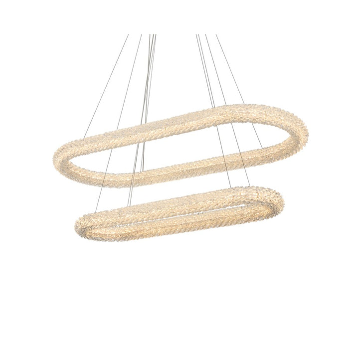 Elegant Lighting Bowen 2 Light 42"L Chandelier, Chrome/Clear