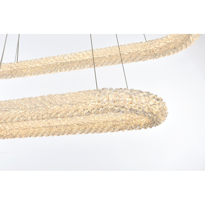 Elegant Lighting Bowen 2 Light 42"L Chandelier, Chrome/Clear