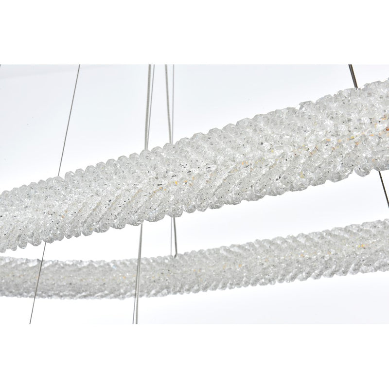 Elegant Lighting Bowen 2 Light 42"L Chandelier, Chrome/Clear