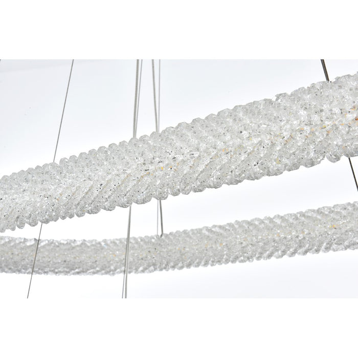 Elegant Lighting Bowen 2 Light 42"L Chandelier, Chrome/Clear