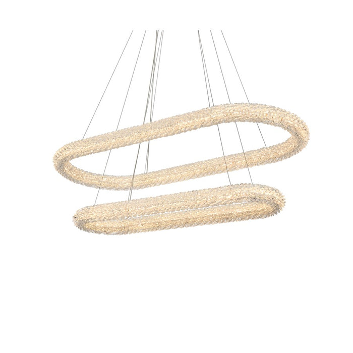 Elegant Lighting Bowen 2 Light 42"L Chandelier, Satin Gold/Clear