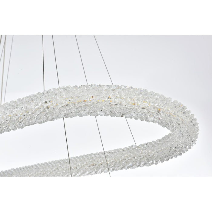Elegant Lighting Bowen 2 Light 42"L Chandelier, Satin Gold/Clear