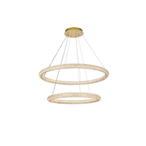 Elegant Lighting Bowen 2 Light 42" LED Chandelier, Satin Gold - 3800G42SG