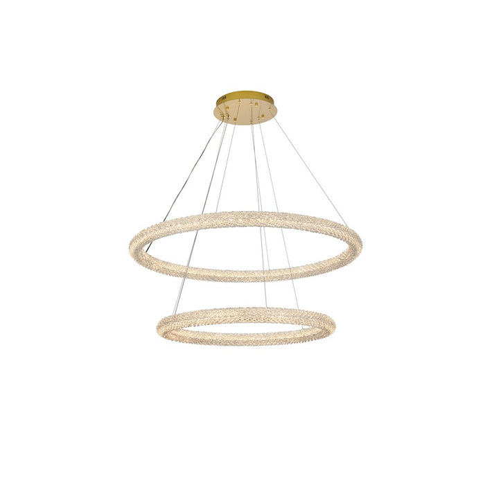 Elegant Lighting Bowen 2 Light 42" LED Chandelier, Satin Gold - 3800G42SG