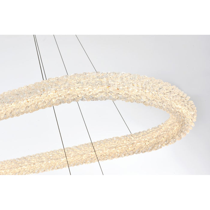Elegant Lighting Bowen 2 Light 51"L Chandelier, Chrome/Clear