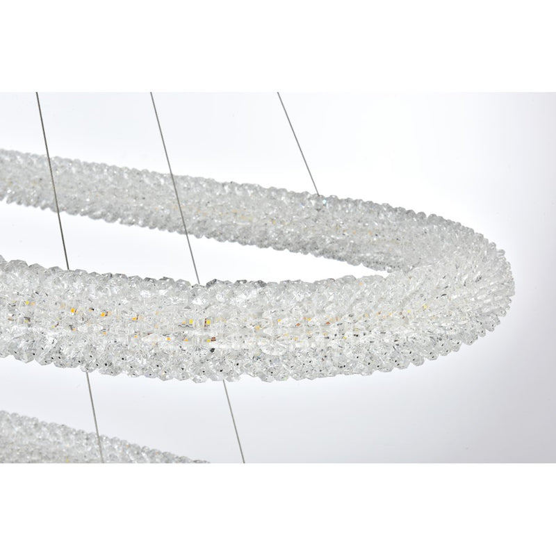 Elegant Lighting Bowen 2 Light 51"L Chandelier, Chrome/Clear