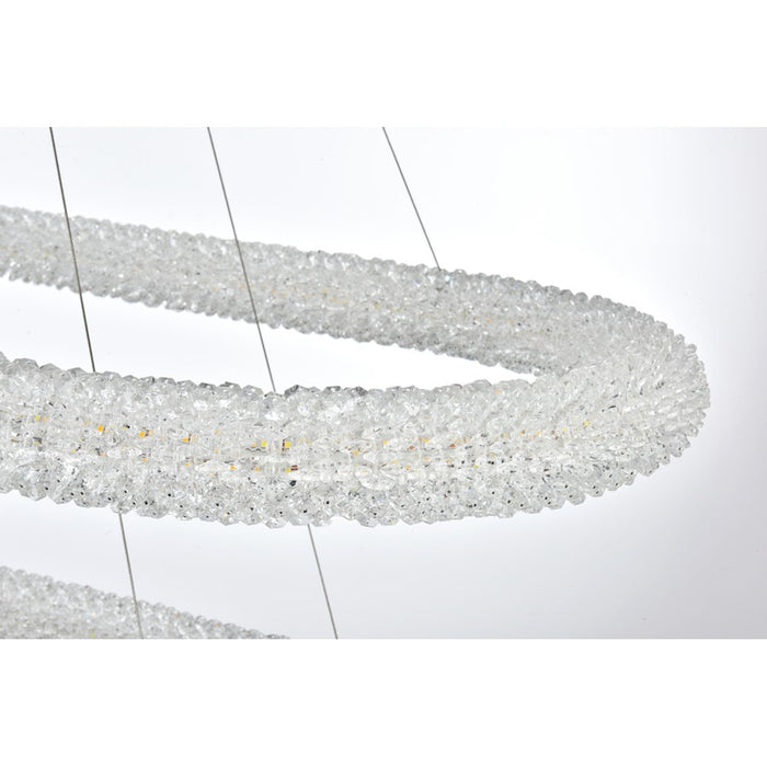 Elegant Lighting Bowen 2 Light 51"L Chandelier, Chrome/Clear