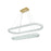 Elegant Lighting Bowen 2 Light 51"L Chandelier, Satin Gold/Clear