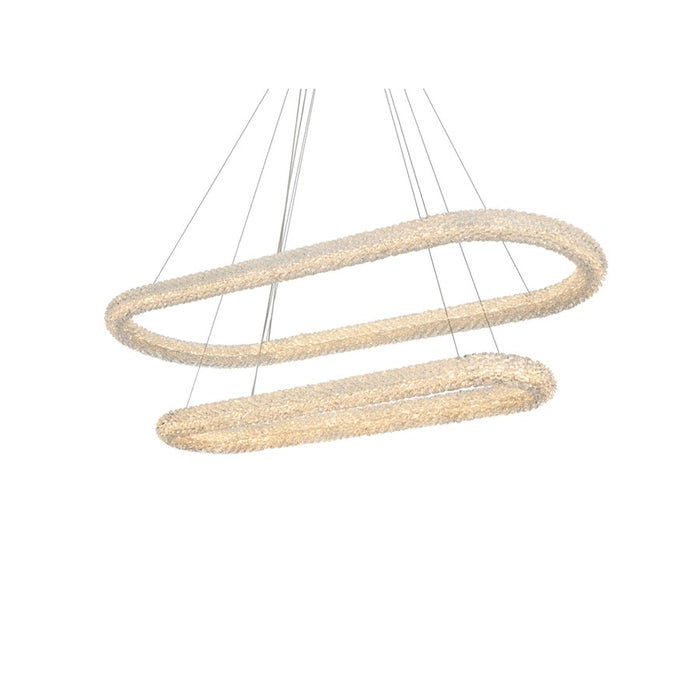Elegant Lighting Bowen 2 Light 51"L Chandelier, Satin Gold/Clear