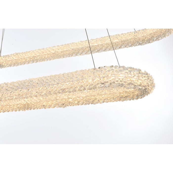 Elegant Lighting Bowen 2 Light 51"L Chandelier, Satin Gold/Clear
